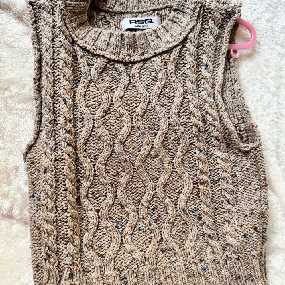 RSQ Cable Knit Sweater with Multicolor Specks